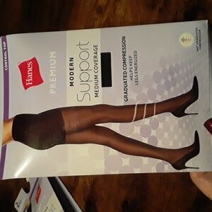 NWT Multiple Sizes Hanes Premium  Support Compression 2 Pair 30 Denier Pantyhose
